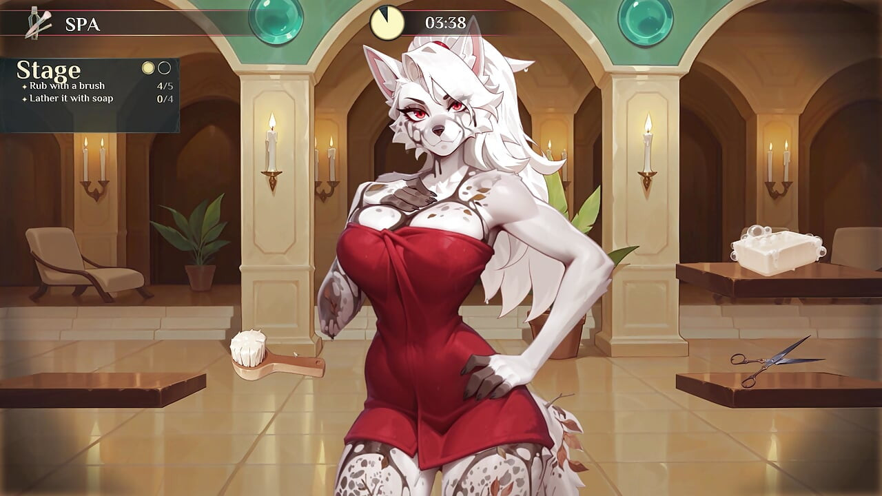 Big Boobs Furry Girl Shows Off Her Big Ass In Tight Shorts - Hotel Tales (Steam Game) - 3D Animated Hentai Game