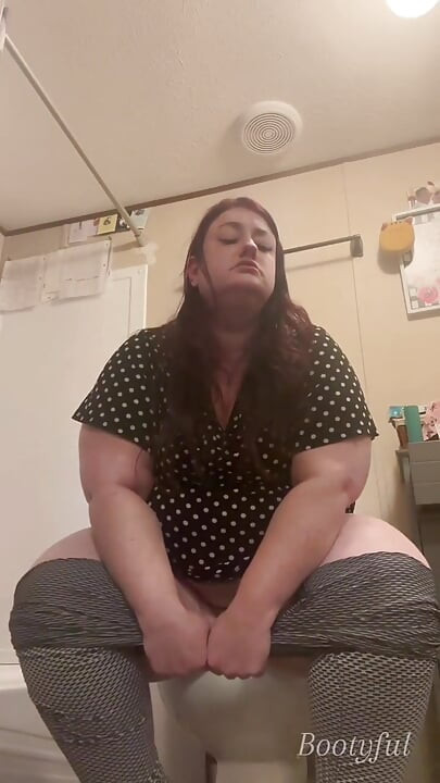 PAWG BBW Clogs the Toilet Due to Holding Everything for Hours: with Lots of Farts and the Sound of Her Using the Restroom or Bat
