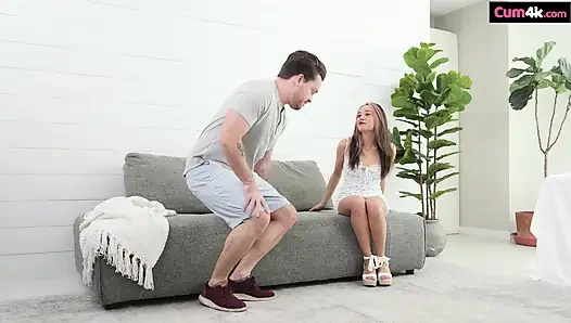 Creampie Guru Floods Tiny Spinner's Twat With Cum