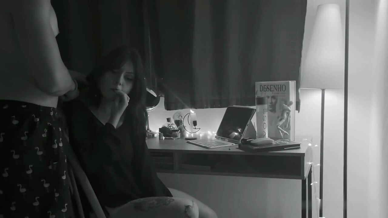 Girlfriend Drawing Peacefully Until I Surprise Her with Hard Fuck from Behind