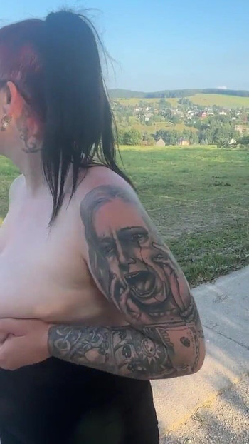Key moment from "Outdoor blowjob in the middle of the WAY"
