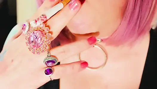 This Cute British Smoker Tina Snua Smoking A Cigarette - OMI OME Snap Inhales Drifts Dangles