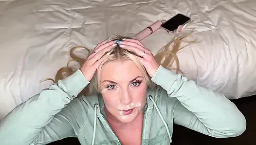 Blonde MILF Emily Walters' Post Huge Facial Cum Walk