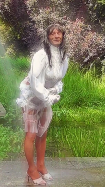 Unforgettable moment from "Wanking Sissy With Outdoor Cumshot"