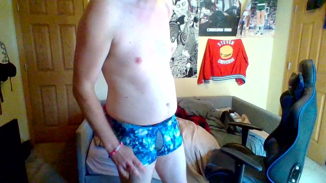 Tall white boy takes boxers off to show softie SPH GROWER