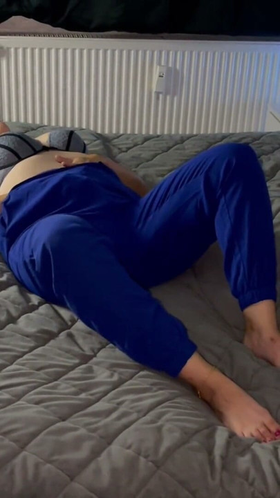 Masturbating on the bed in a bra. Multiple orgasms trembling twitching moaning vibrator satisfyer foreplay before incredible sex with Clyde | Clip 2