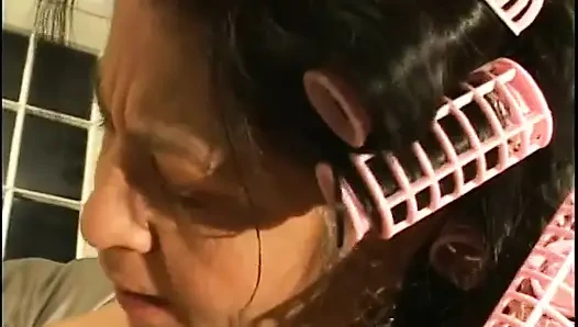 Mature woman strips younger woman naked and plays and licks her twat