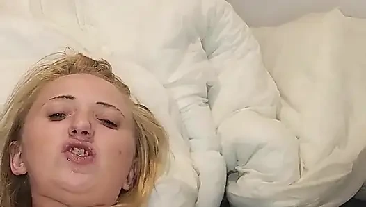 Blonde Goddes Says Another Guys Name While Fucking Herself