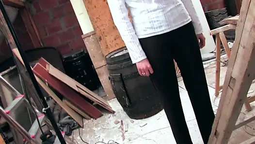 Stockinged blonde chick gets anally fucked