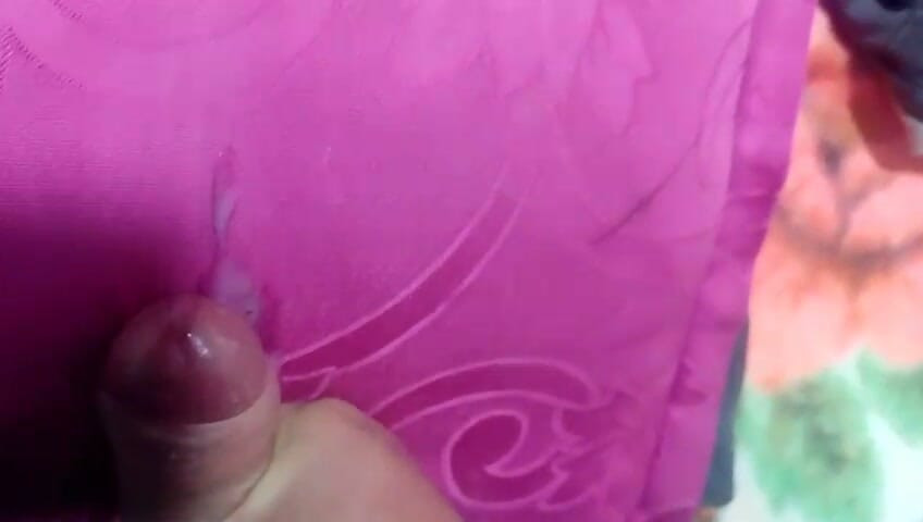 Jerking me off against a pillow, man's moans