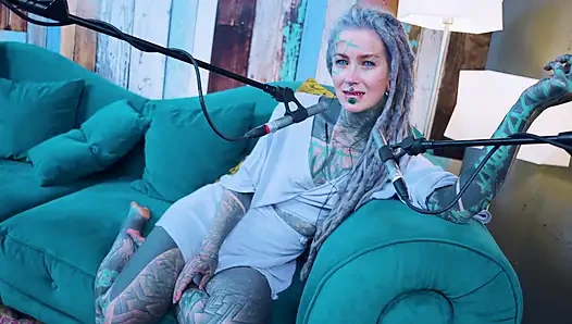 I talk about G - Grattitude- ASMR podcast SFW talking goth skinny girl dreadlocks tattoo model inked girl