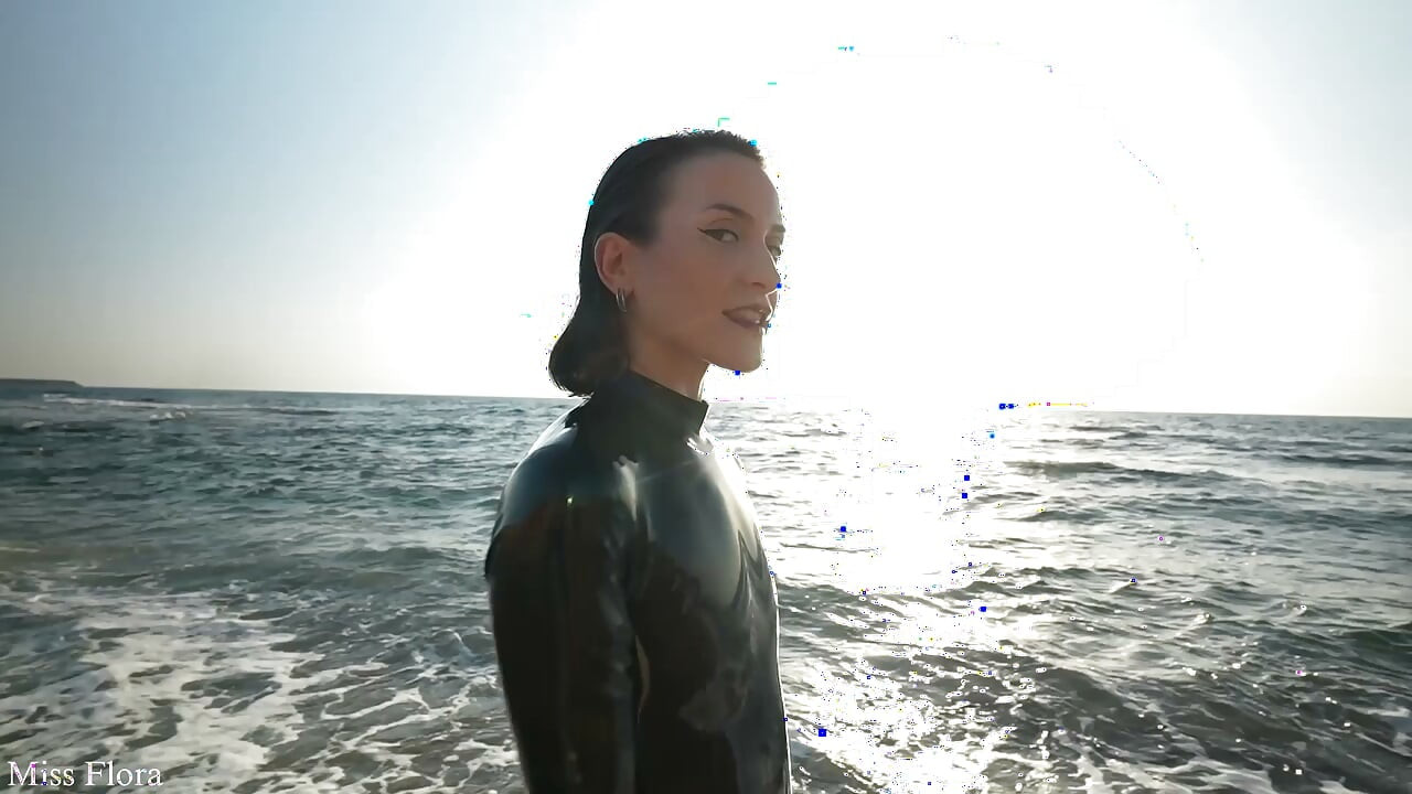 Lezdom Slime Pussy Piss Fisting in Latex on a Private Beach with Dolly Dyson & Zoe Fox