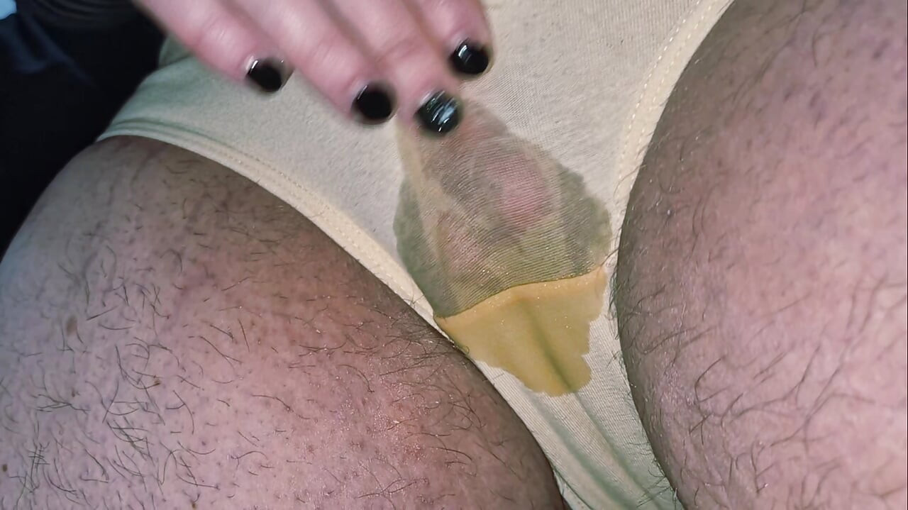 Pumped clit in panties rubbed to piss-gasm