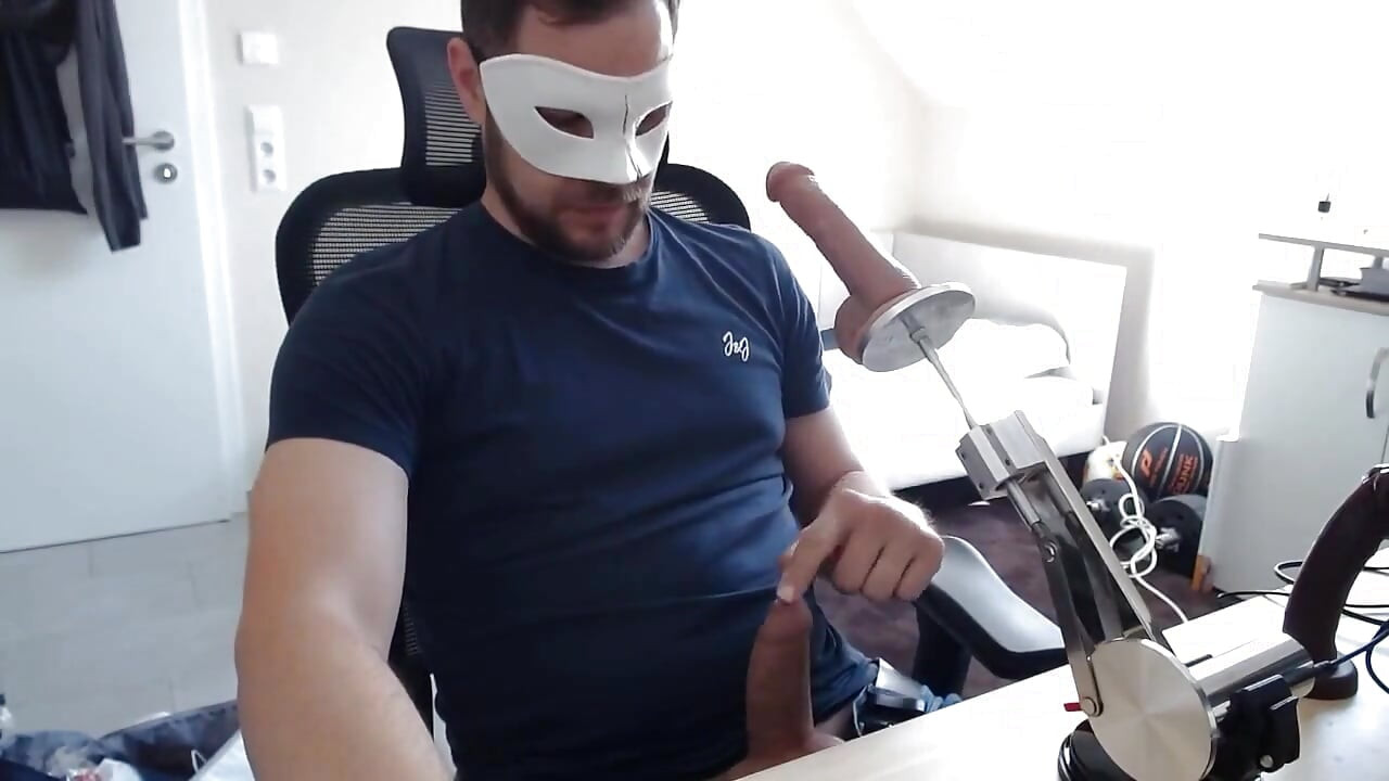 Master Dominates Useless Beta Male with Machine to Fuck Ass and Mouth with Cum Eating