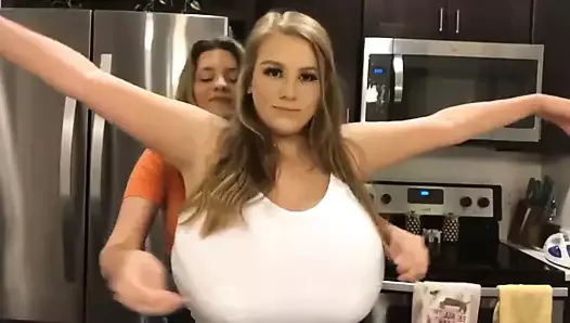 Yungfreckz gets her large breasts measured