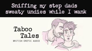 Fantasi audio erotis: anak tiri Inggris mengendus pakaian dalam ayah tiri