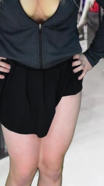 Captivating moment from "Big dick shemale flashing in public mall"