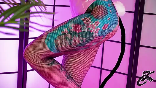 Gadis imut kelinci didobel penetrasi sendirian di mesin seks