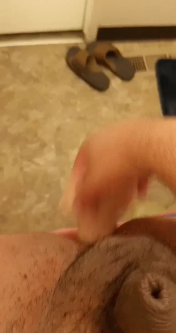Me in the bathroom with my toy