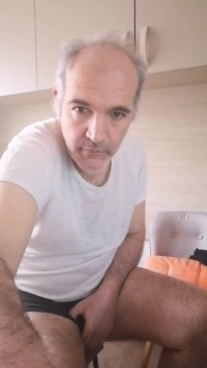 Must-see moment from "Double pissing with a fresh handjob early in the morning I drink a lot of water and pee a lot for my"