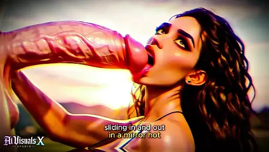 (4k) porno animasi ai 3d - baddie latina memuja kontol putih besar (asmr antar ras) - ai visuals x