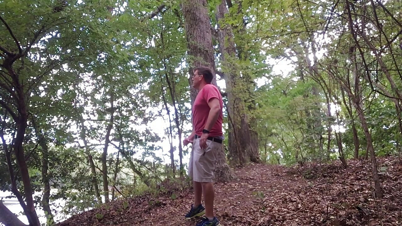 Public Woods Jerk Off on Hiking Trail, Zipper Flash, Hard Cock Stroking, Big Cumshot and Face