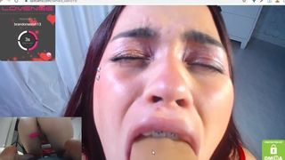 100 fichas me fazem cuspir no vibrador pov gritando