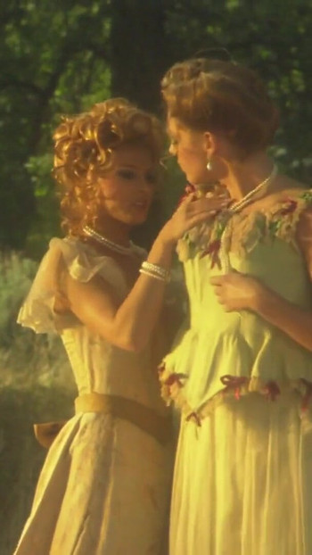 Powerful moment from "Erotic lesbians romance passionately in the wild"