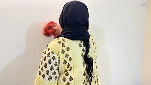 My Beautiful Big Ass & Big Tits Hot Roommate Without Pant Wearing Hijab Kamiz Panty & Clean Our Room