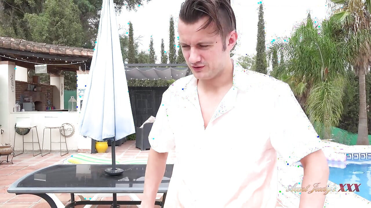 AuntJudysXXX - 47yo Busty Mature MILF Marie Fucks the Pool Boy