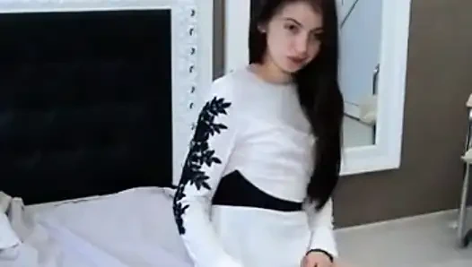 Trying my stepmom's clothes and stuffing my pussy with her panties