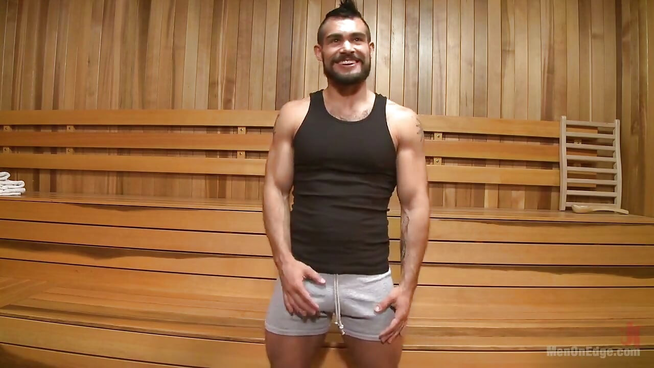 Cruising for Cock - Muscled Jock Gets Tied up & Fisted in the Showers