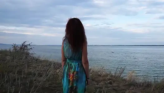 Volga marge in evening