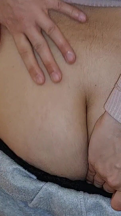 Captivating moment from "Naughty sexy milf tries on naked clothes. Hairy latina pussy tries on clothes in bed."