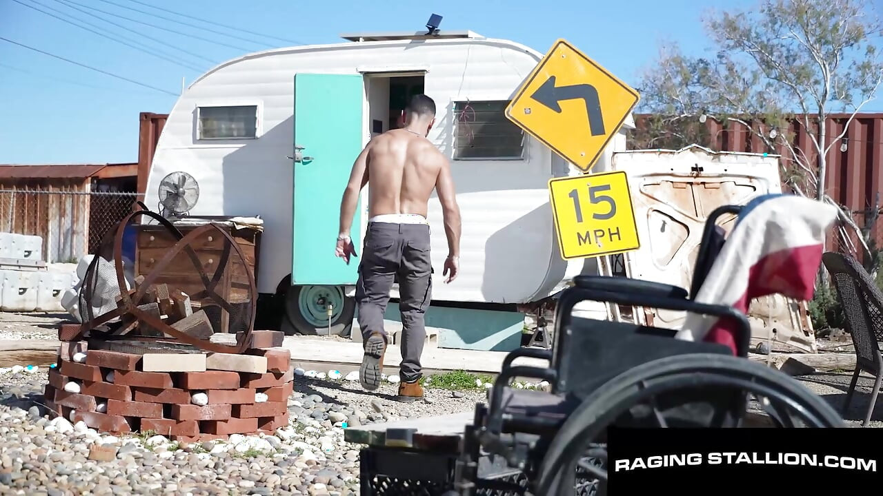 RAGING STALLION - Trailer Park Hunk Gets Smashed - Diego Vox Takes Colt Spence’s Massive Bare Cock