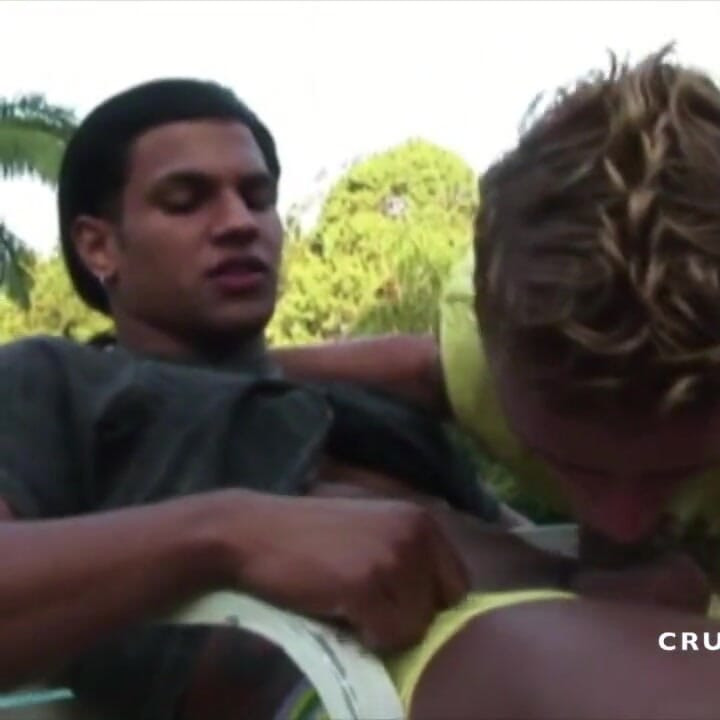 Blond twink used by top Latino in exhib outdoor place