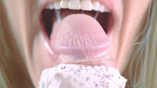 Sensual tongue teasing blowjob and perfectly ruined orgasm
