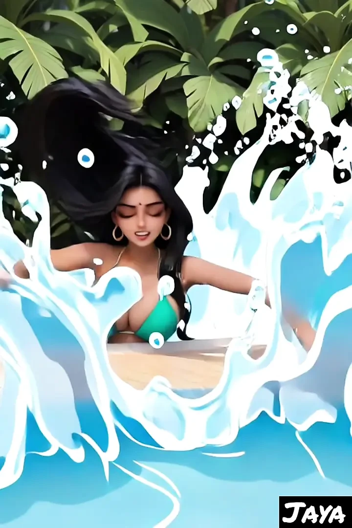 Azijska desi tetka Jaya Anjali na bazenu 3. deo (Ai model)