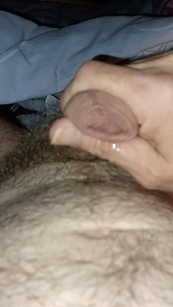 Small morning cumshot over the stomach.