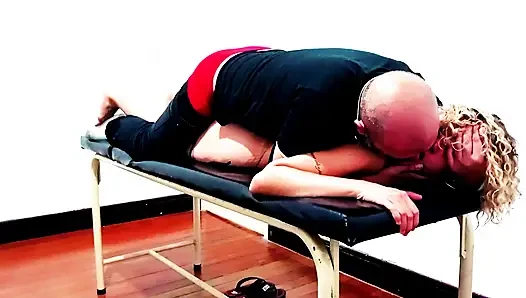 Hard sex on the examination table at the clinic.