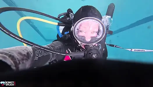 Underwater Scuba Slave Training - Dominated in Chains & Wetsuit Edging