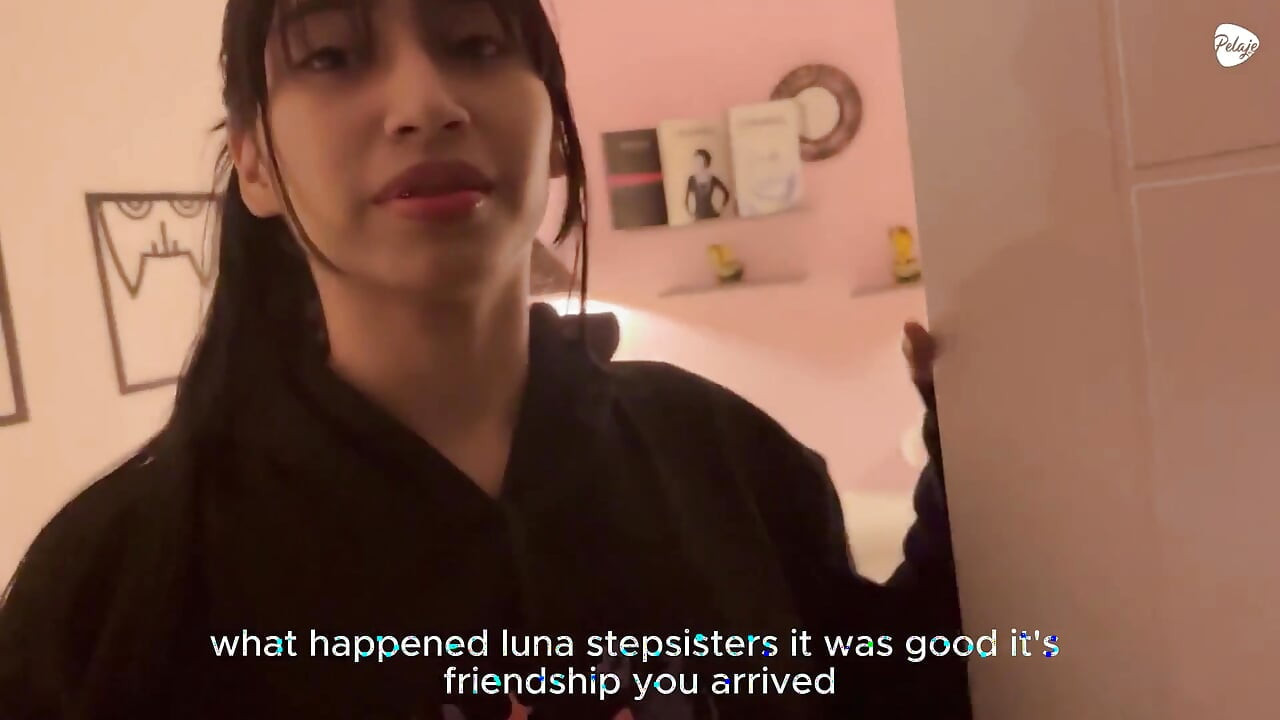 Her Stepbrother Catches Her Stepsister Masturbating, so She Gets Down to Suck His Thick Cock so He Won't Tell Anyone.