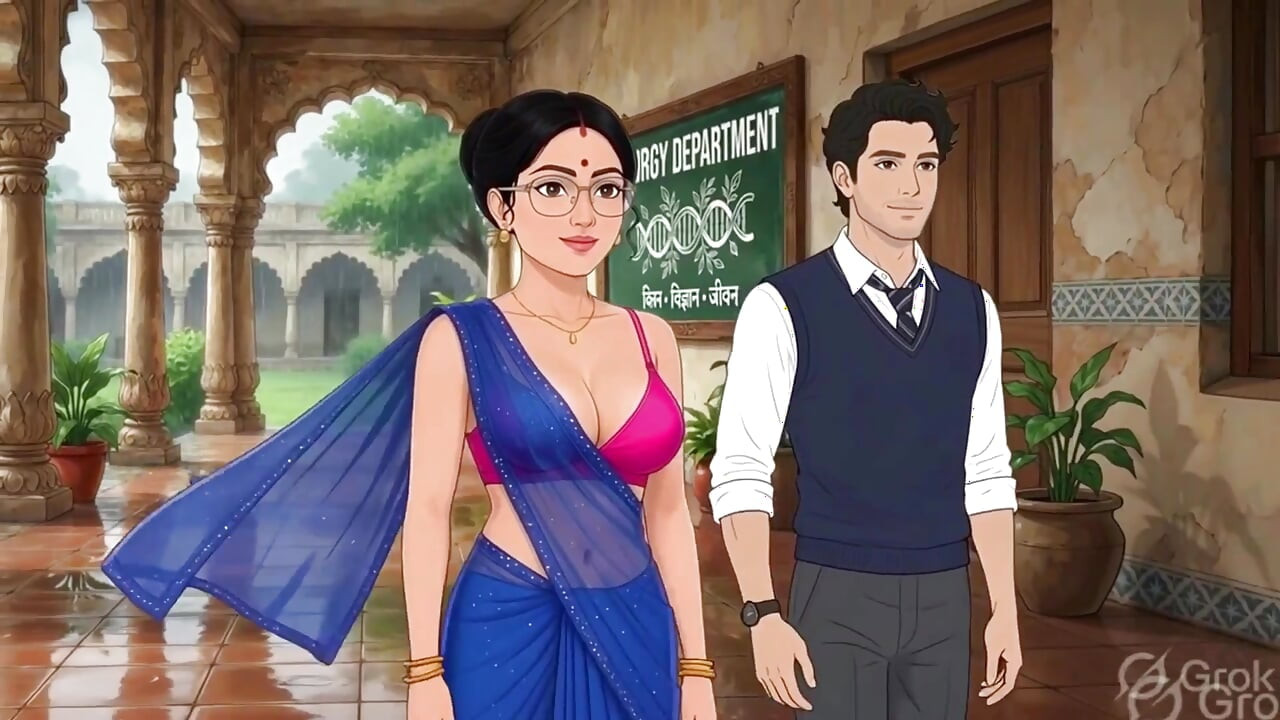 Hintli kadın olgun üniversite öğretim görevlisi romantik muson yağmuru tutkusu - yeni video