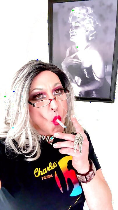 Beautiful Trans Marilyn Home Tease Smoking Fetish