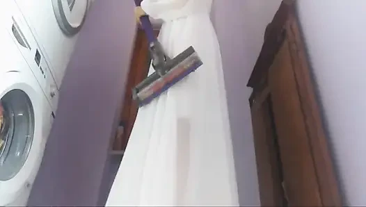 Chantal Is a Good Housewife but Sometimes She Lingers Too Much with the Vacuum Cleaner