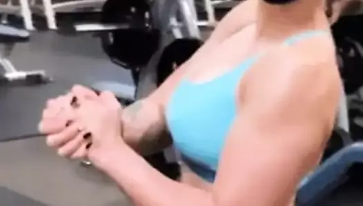 WWE - Rhea Ripley posing in gym