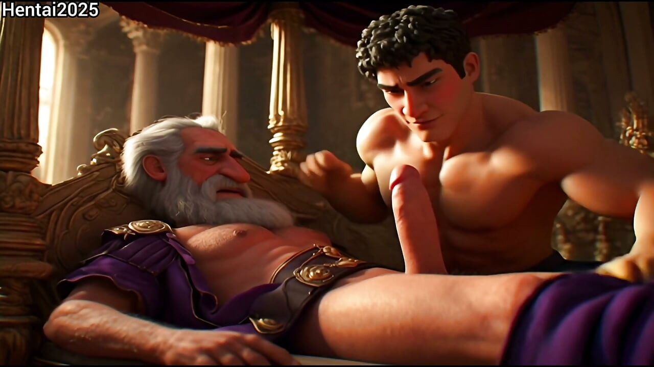 Üvey baba üvey oğul Antik Roma Kral Gladyatör - ai 3d hentai çizgi film animasyonu