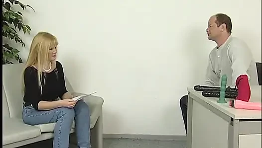 Blonde mature gets fucked in her hairy cunt