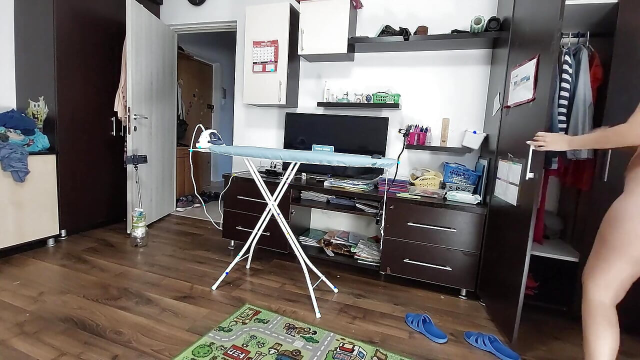 Sexy Wife Doing Chores in the House Naked