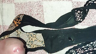 Cumshot thong handjob cum cum on Lea's new thong Part 3/3